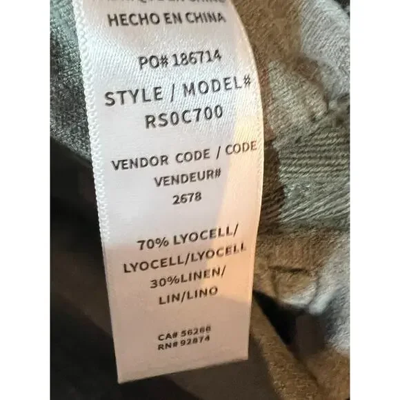SPLENDID WOMENS XLARGE DRAWSTRING LINEN BLEND LAKESIDE JOGGER GREEN NEW